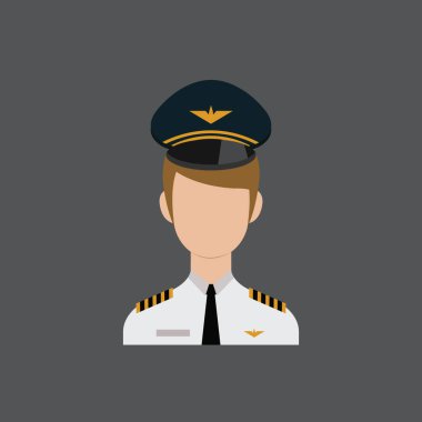 Pilot düz simgesi, vektör illüstrasyonu