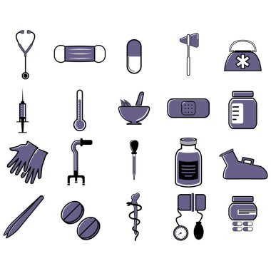 Tıbbi ikonlar hazır. vektör illüstrasyonu