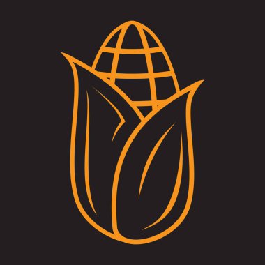 Bir mısır düzlüğü simgesi, vektör çizimi