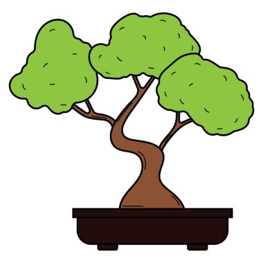 Çizgi film ağacının vektör çizimi