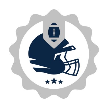 Amerikan futbol ikonu, renkli vektör illüstrasyonu