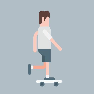 Kaykaylı adam, tasarım vektörü çizimi