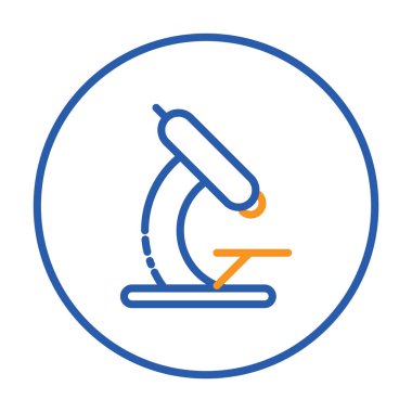 Laboratuvar mikroskobu simgesinin vektör illüstrasyonu