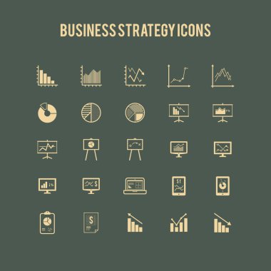 Modern ticaretin basit simgelerinin vektör kümesi