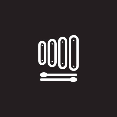 ksilofon düz simgesi, vektör illüstrasyonu