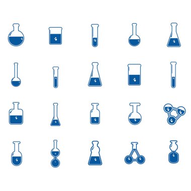 Kimyasal laboratuvar şişe simgesi vektör illüstrasyonuName