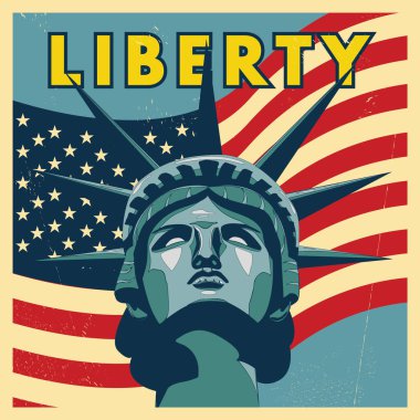 Bir Amerikan bayrağının vektör illüstrasyonu