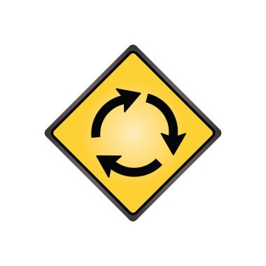 Sarı trafik işaretinin vektör illüstrasyonu