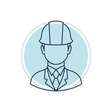 İnşaat mühendisi simgesi, vektör illüstrasyonu