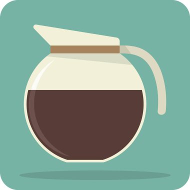 Sıcak kahve demliğinin vektör illüstrasyonu