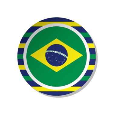 Brezilya bayrak düğmesi vektör illüstrasyonu