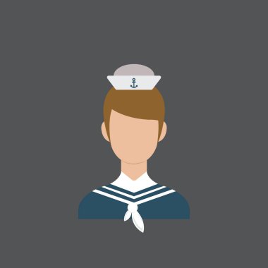 Sailor düz simgesi, vektör illüstrasyonu
