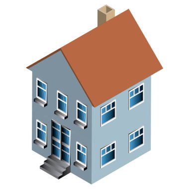 Çatısı olan bir evin vektör çizimi