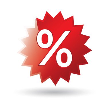 Kırmızı kurdeleli indirim etiketi