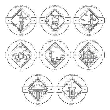 Bina ve etiketlerin vektör logoları