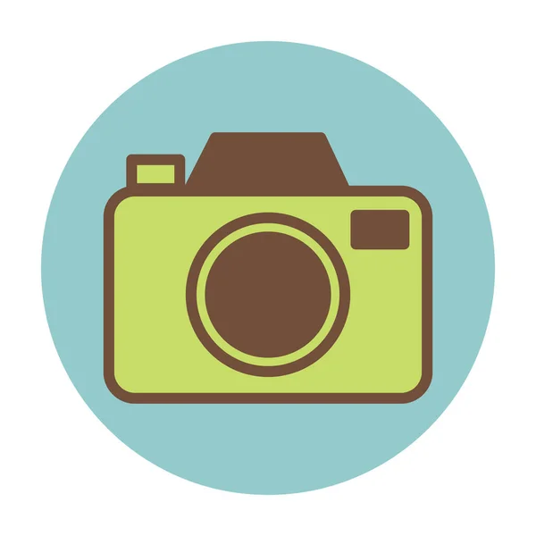 Camera Plat Pictogram Vector Illustratie — Stockvector