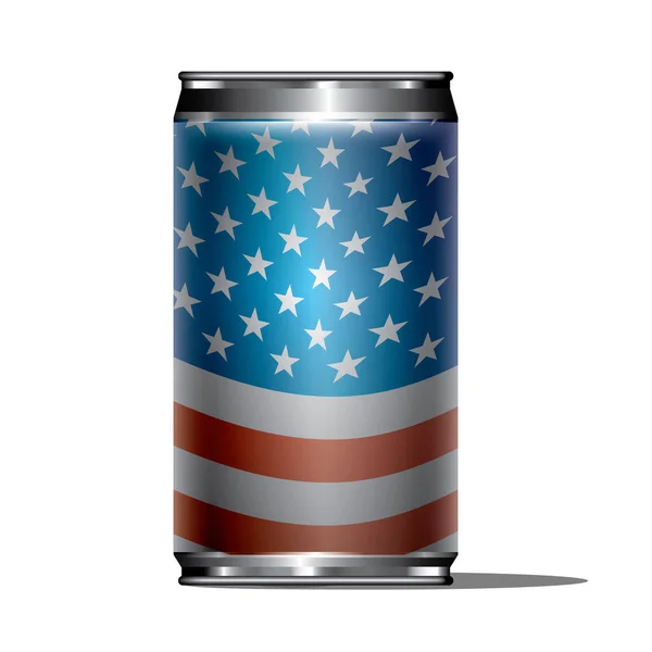 Ilustração Vetorial Copo Bandeira Americana — Vetor de Stock