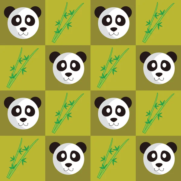 Panda Bamboe Stick Achtergrond — Stockvector
