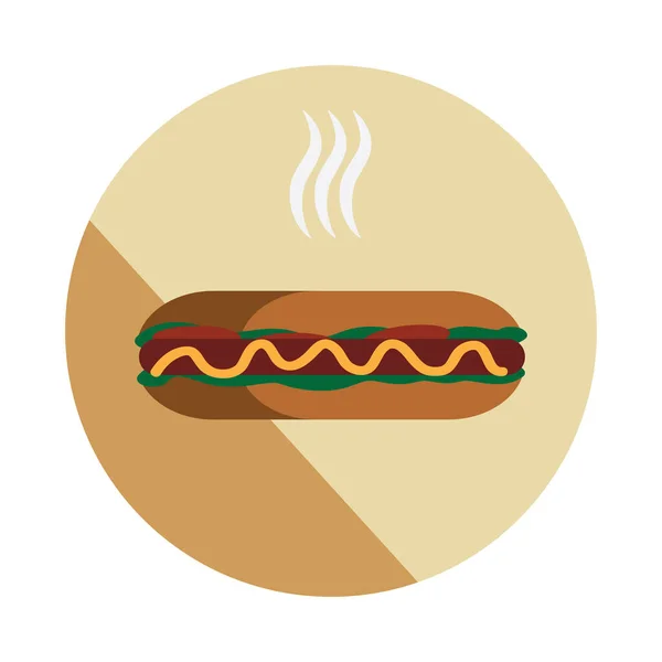 Gustoso Hotdog Illustrazione Vettoriale — Vettoriale Stock