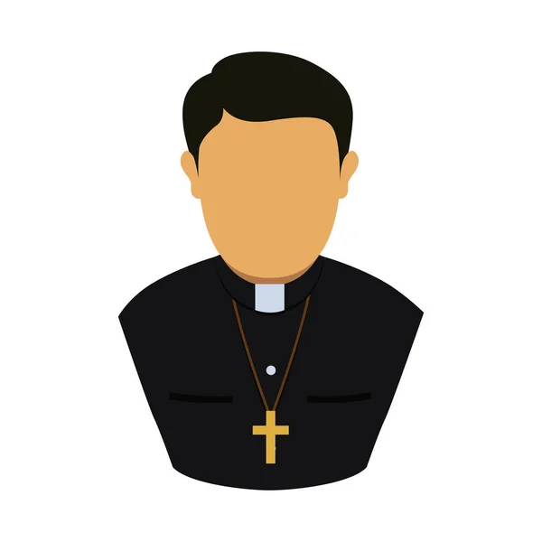Katolikus Pap Ikon Vektor Illusztráció Tervezés — Stock Vector