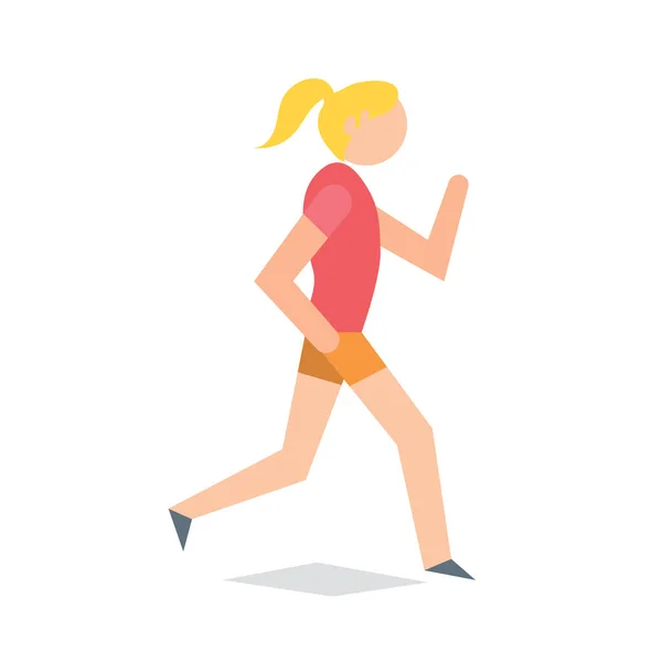 Chica Corriendo Ilustración Vectorial Estilizada — Vector de stock