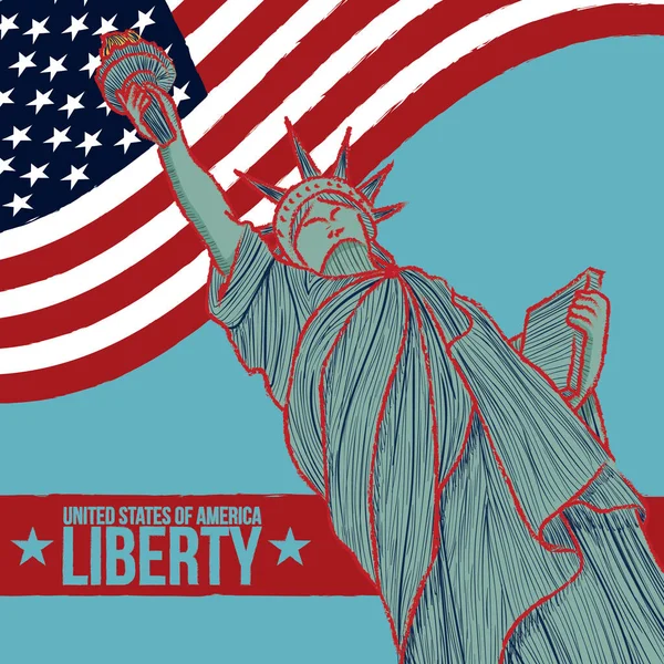 Amerikanska Självständighetsdagen Vektor Illustration — Stock vektor