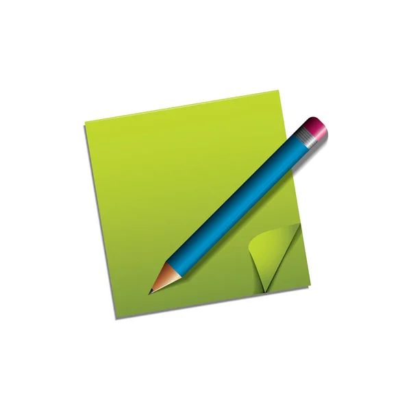 Illustration Vectorielle Une Note Papier Avec Crayon — Image vectorielle