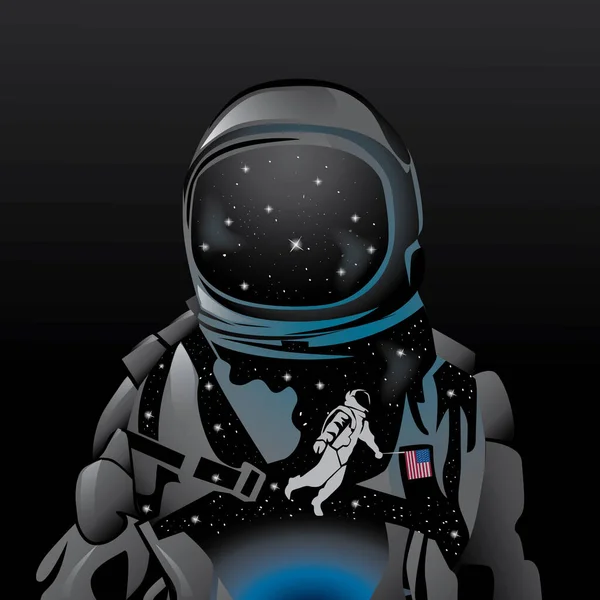 Astronaut Ruimte Vectorillustratie — Stockvector