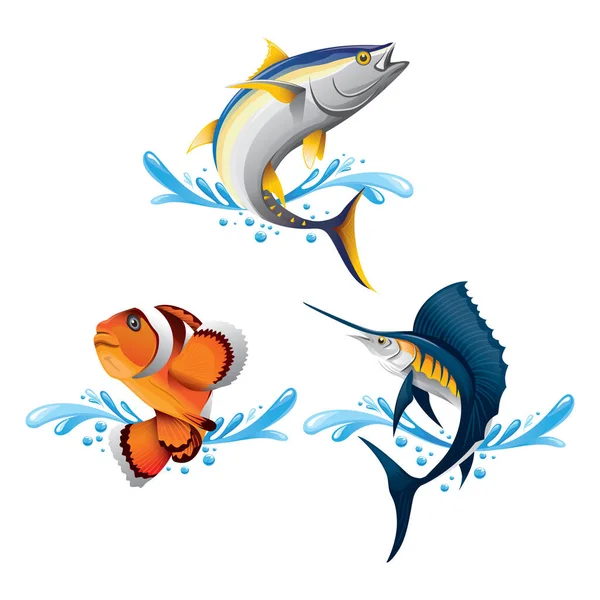 Peces Ilustración Vectorial Diseño — Vector de stock