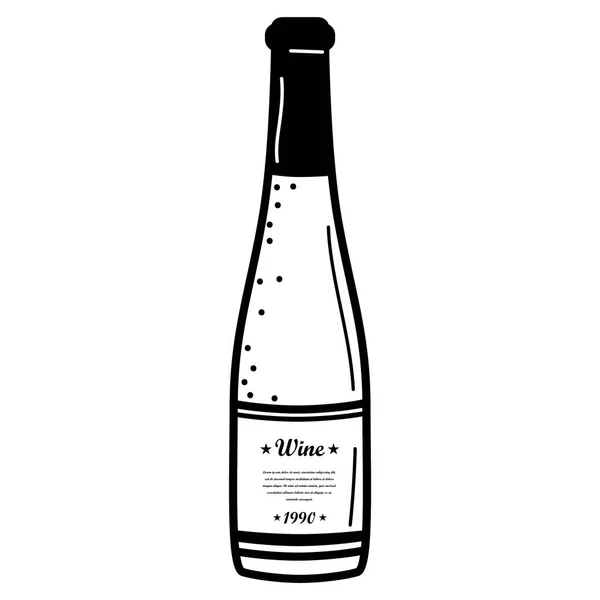 Bottle Wine Vector Illustration — Stock Vector