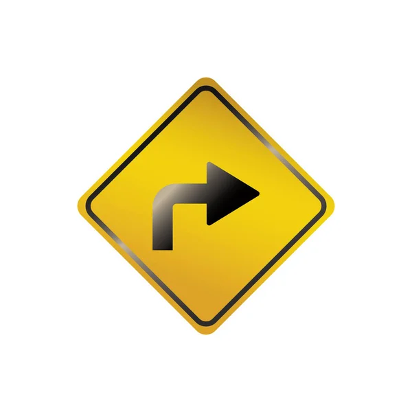 Κίτρινο Σήμα Δρόμο Εικονίδιο Διανυσματική Απεικόνιση — Διανυσματικό Αρχείο