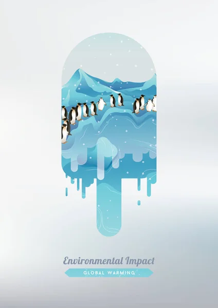 雪の冬の風景のベクトル図 — ストックベクタ
