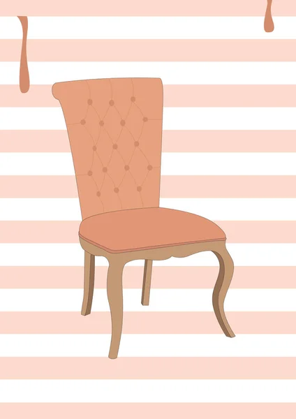 Dining Chair Design Vector Illustration — Stock Vector