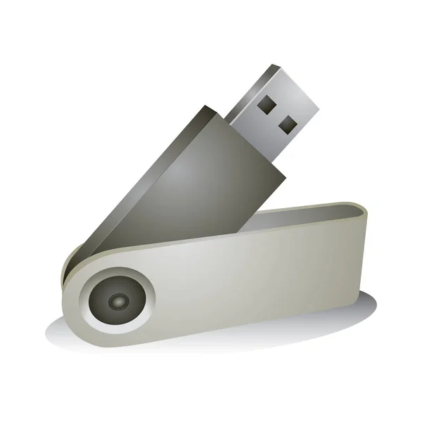 Flash Drive Ícone Plano Ilustração Vetorial — Vetor de Stock