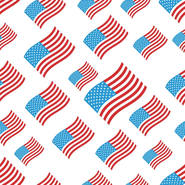 Bezszwowy Wzór Amerykańskimi Flagami — Wektor stockowy