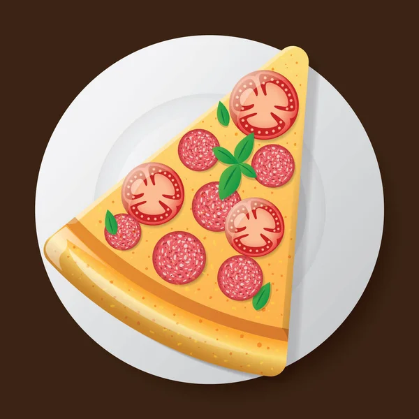 Pizza Fromage Tomate — Image vectorielle