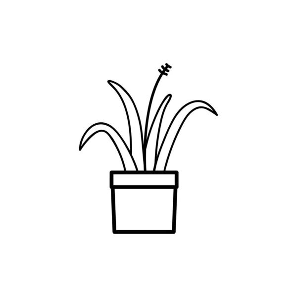 Växt Ikon Svart Stil Isolerad Vit Bakgrund Växter Symbol Vektor — Stock vektor