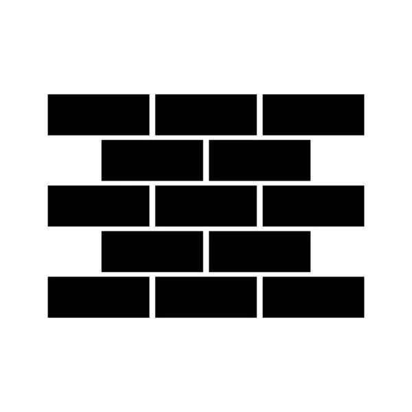 Vektor Schwarze Ziegelwand Symbol Auf Weißem Hintergrund — Stockvektor