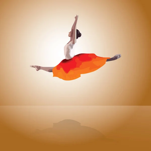 Ballet Dance Flat Icon Vector Illustration — 스톡 벡터