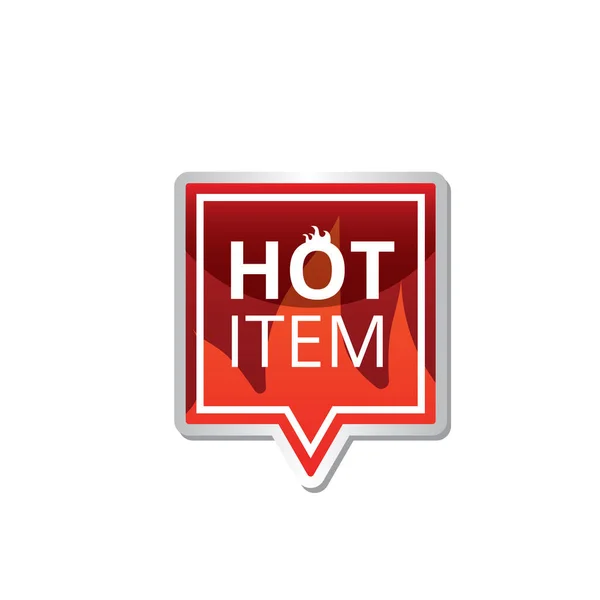 Heißes Element Etikett Flaches Symbol Vektorillustration — Stockvektor