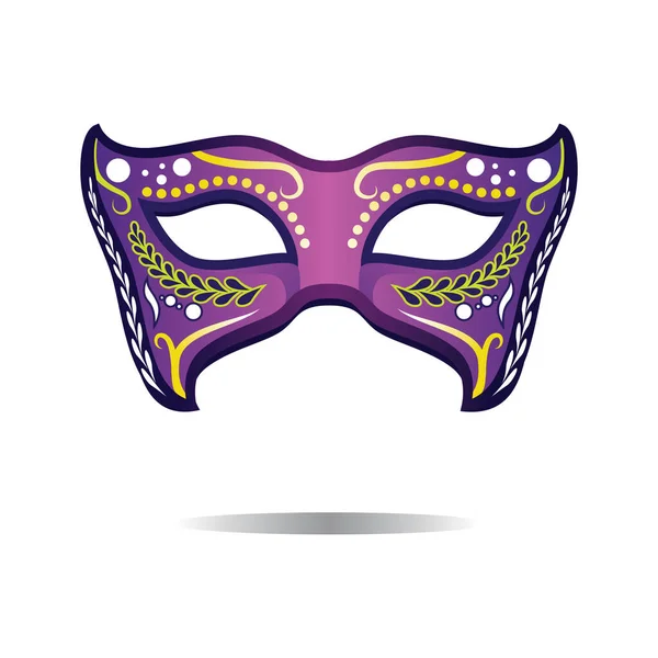 Máscara Carnaval Icono Plano Ilustración Vectorial — Vector de stock