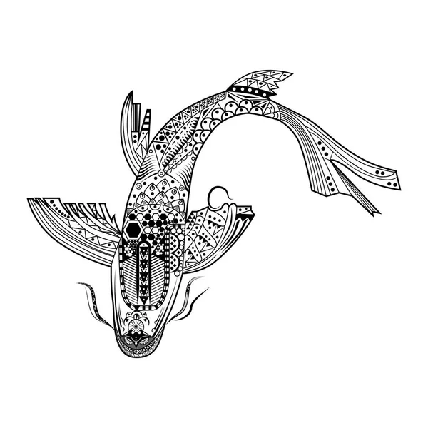Bir Kuşla Dövmenin Vektör Çizimi — Stok Vektör