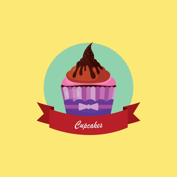 Cupcake Ilustración Vectorial Colorido — Archivo Imágenes Vectoriales