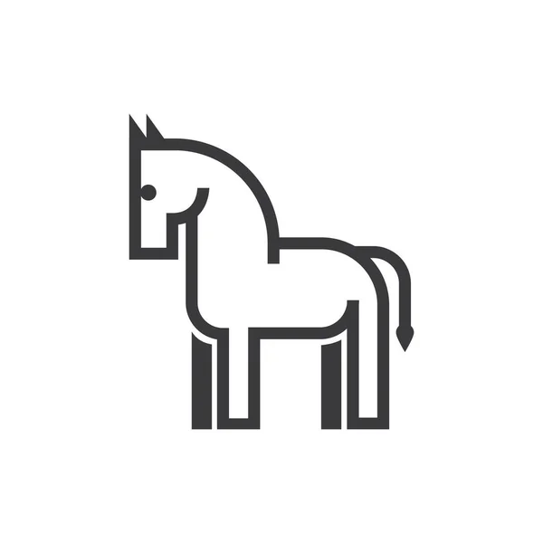 Pferd Symbol Schlichtem Stil Auf Weißem Hintergrund — Stockvektor