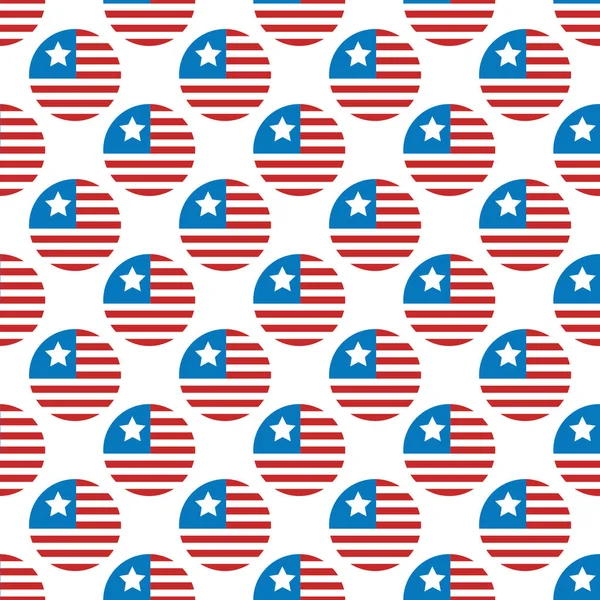 Płynny Wzór Amerykańską Flagą Ilustracja Wektora — Wektor stockowy