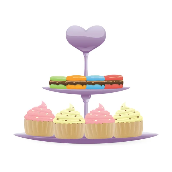 Cupcake Kleurrijke Vector Illustratie — Stockvector