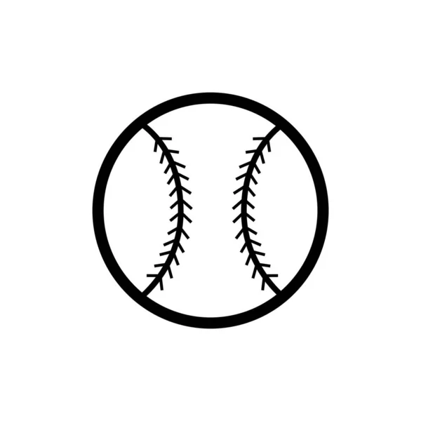 Baseballsymbol Umrissenen Flachen Farbstil Vektorillustration — Stockvektor