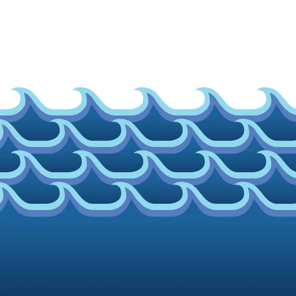 Watergolven Design Vector Illustratie — Stockvector