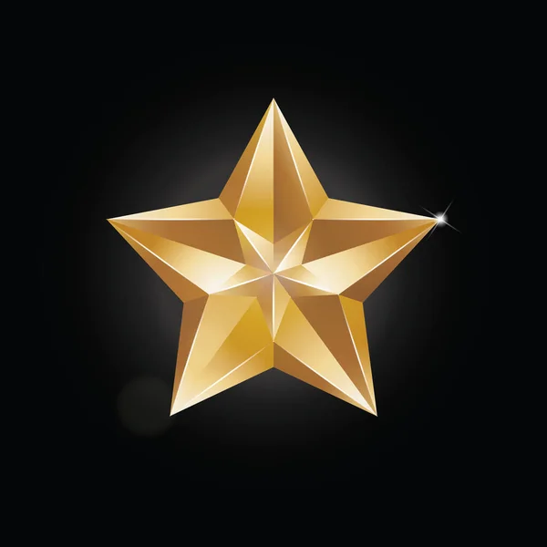 Gold Star Vector Icon — Stock Vector