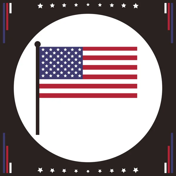 Ícone Bandeira Dos Eua Ilustração Vetorial Estilizada — Vetor de Stock